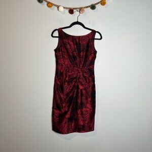 Anne Klein red and black floral dress